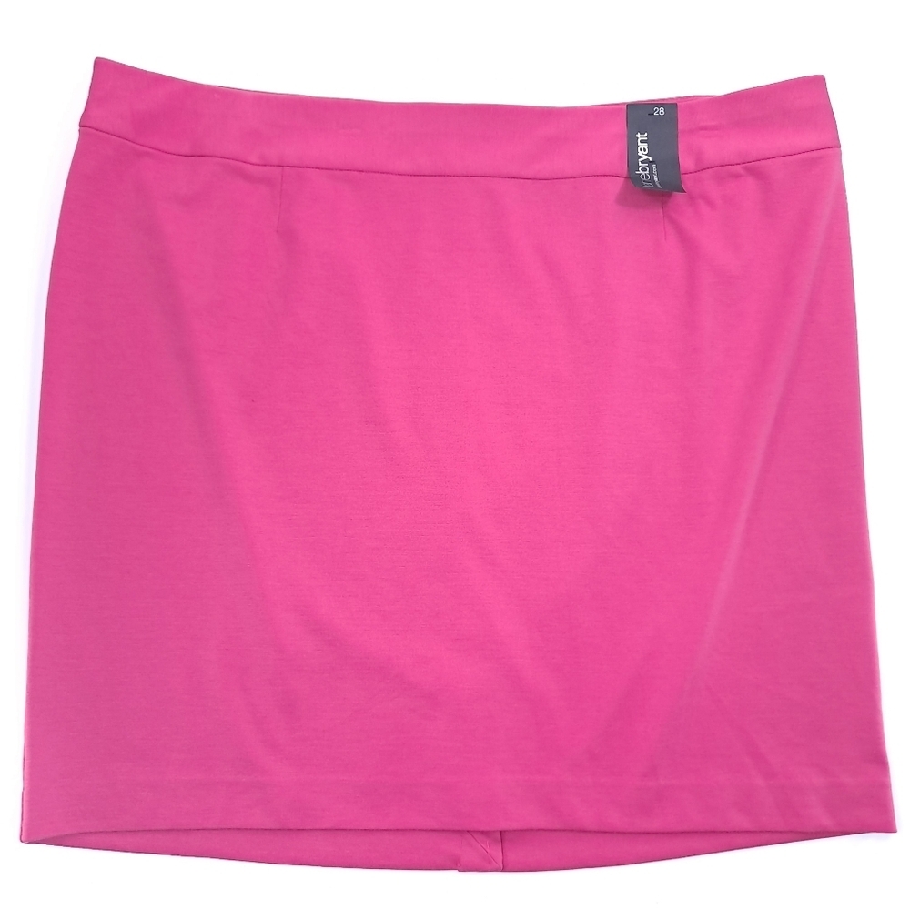 Lane Bryant Women's Knee Length Career Pencil Skirt Fuchsia Pink Stretch Plus 28